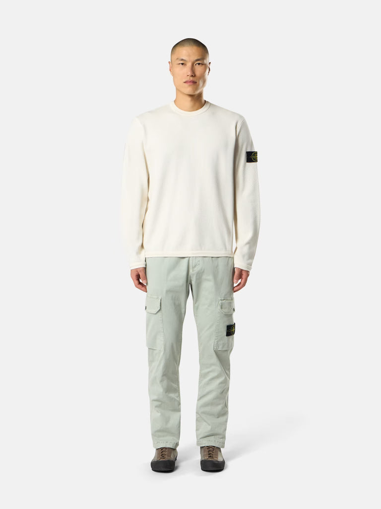 STONE ISLAND - REGULAR-FIT CREWNECK SWEATSHIRT MET ELASTISCHE AFWERKINGEN