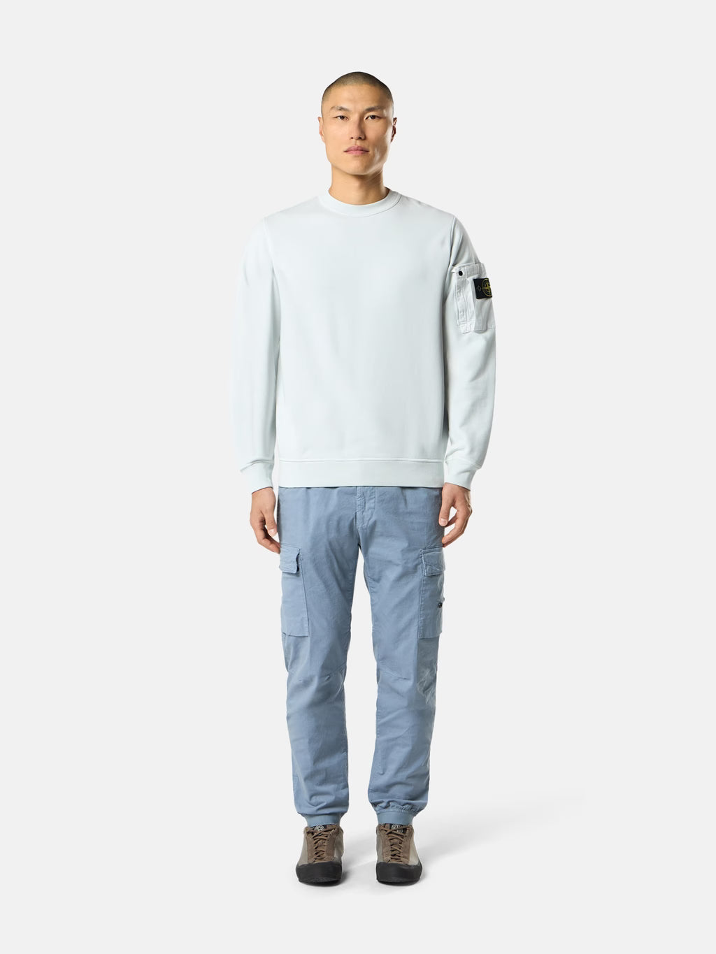 STONE ISLAND - REGULAR-FIT CREWNECK SWEATSHIRT WITH SEASONAL POCKET