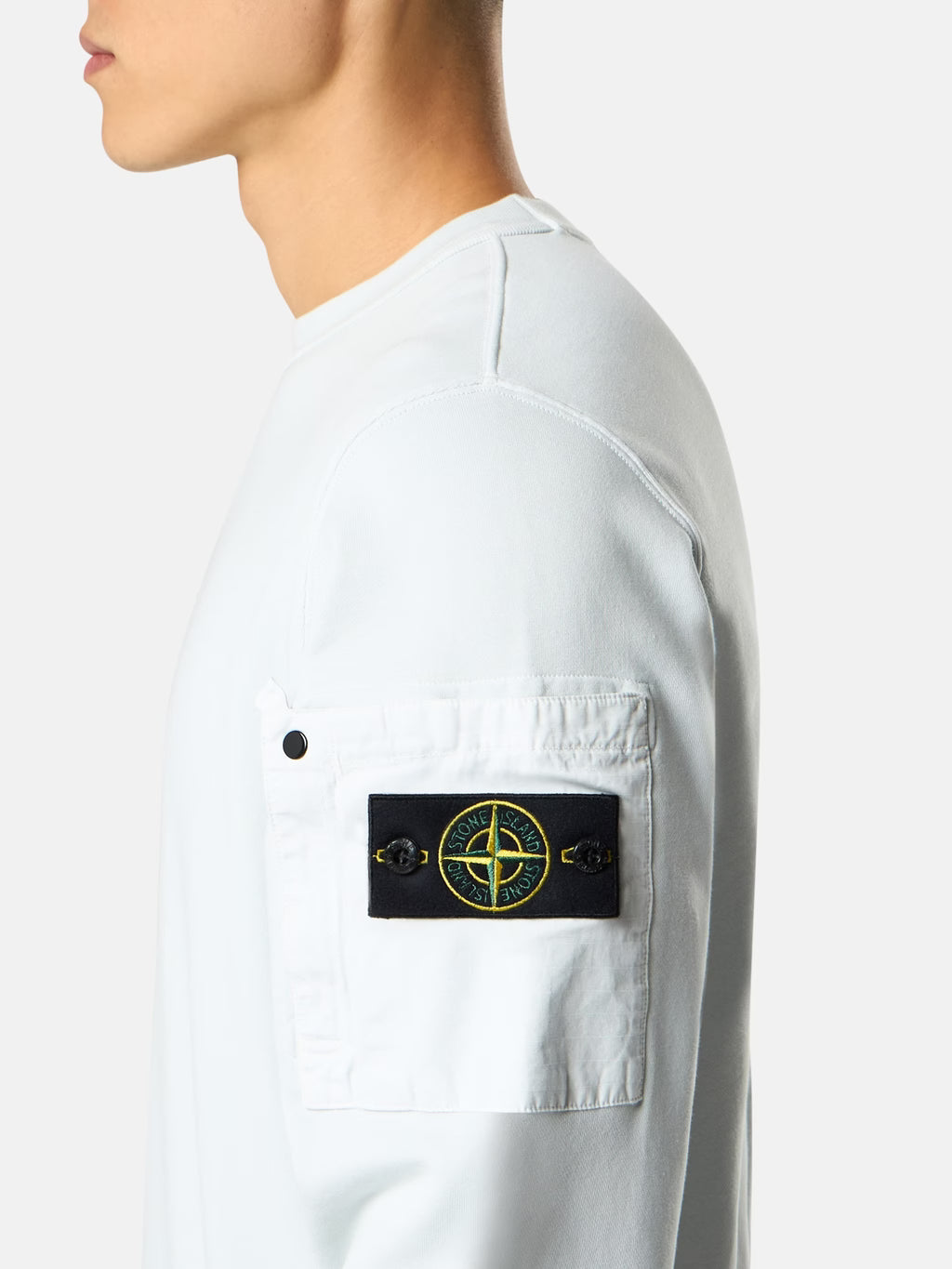 STONE ISLAND - REGULAR-FIT CREWNECK SWEATSHIRT WITH SEASONAL POCKET