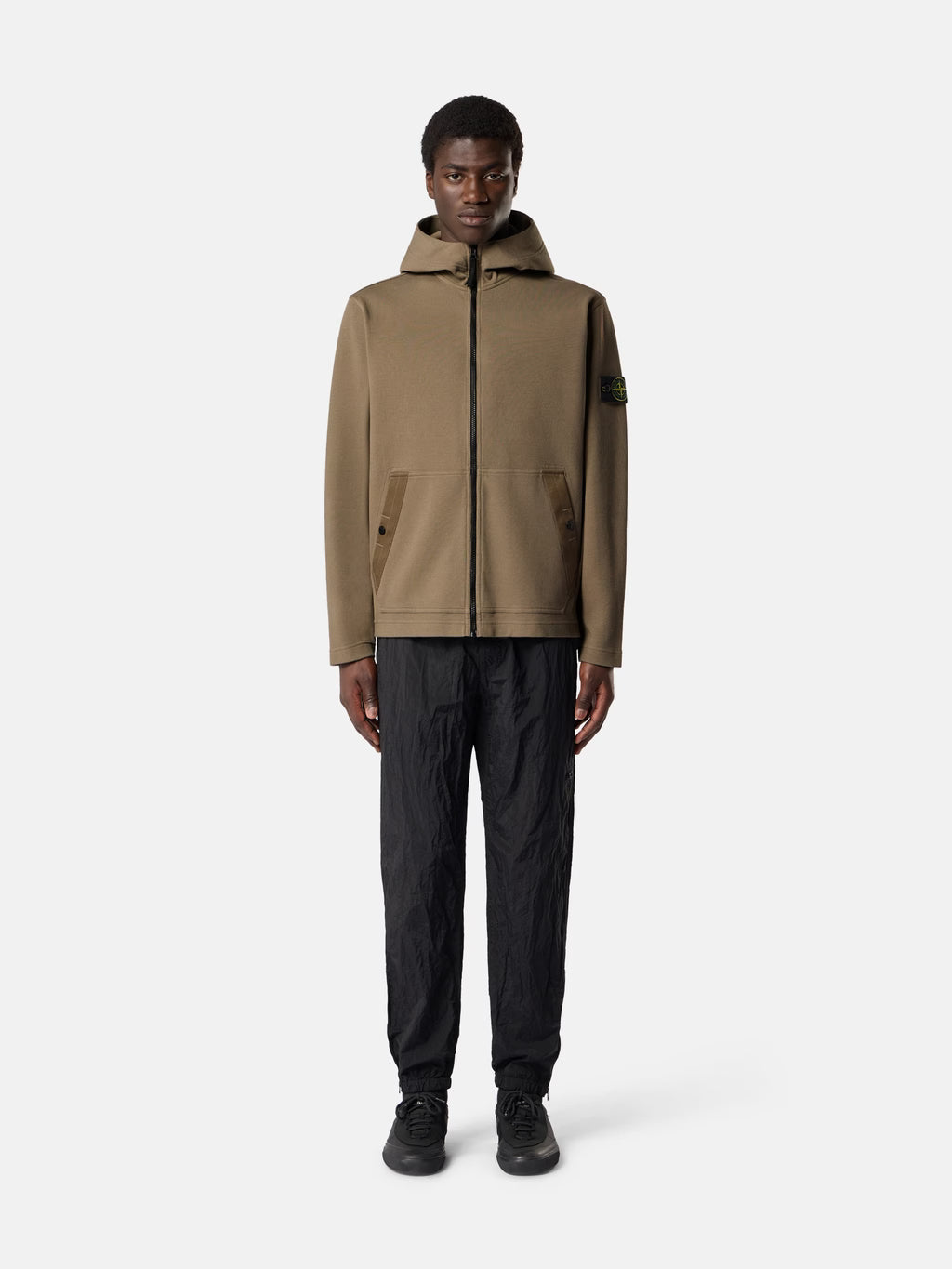 STONE ISLAND - REGULAR-FIT ZIP-UP HOODED SWEATSHIRT WITH POCKETS