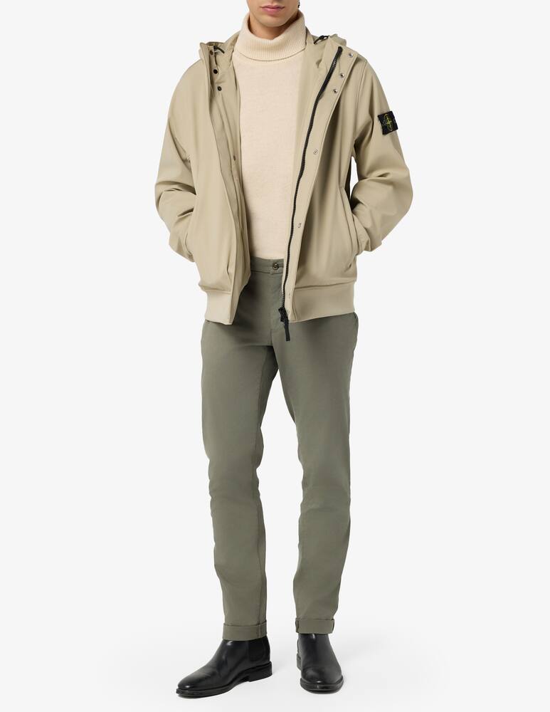 STONE ISLAND - HOODED JACKET WITH WATER- AND WIND-RESISTANT MEMBRANE