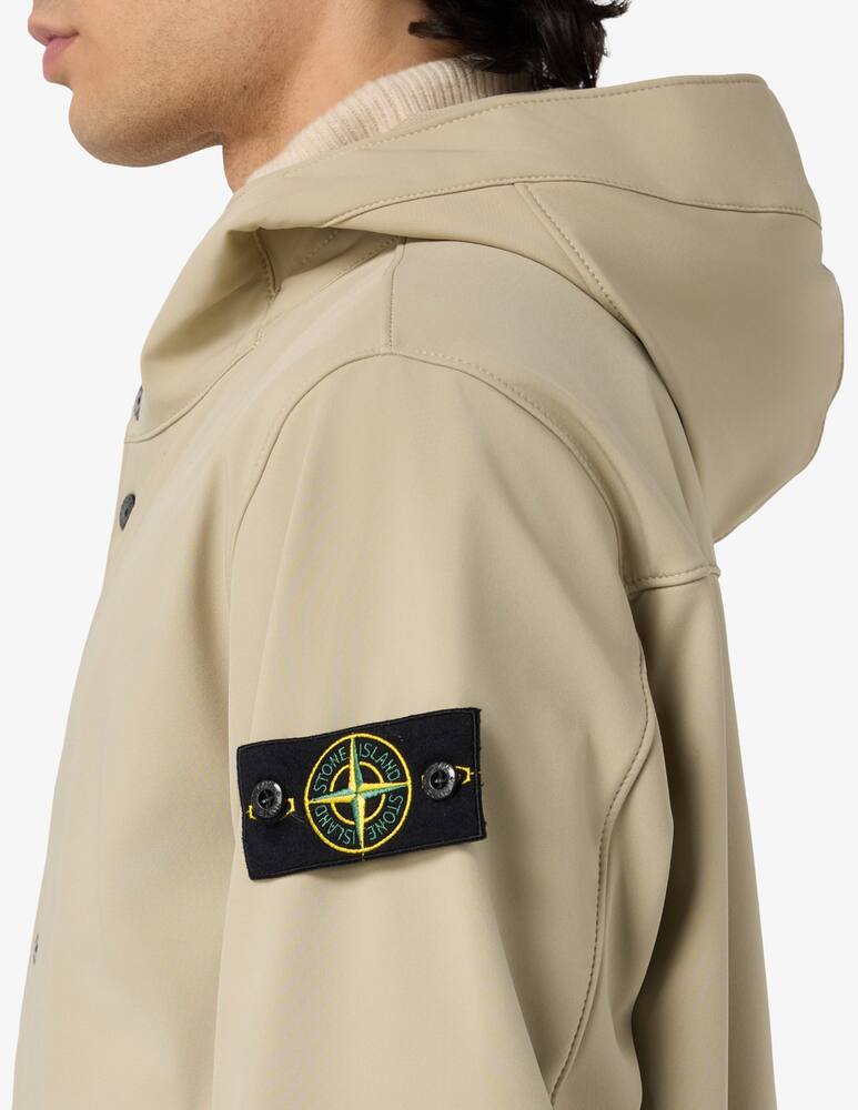 STONE ISLAND - HOODED JACKET WITH WATER- AND WIND-RESISTANT MEMBRANE