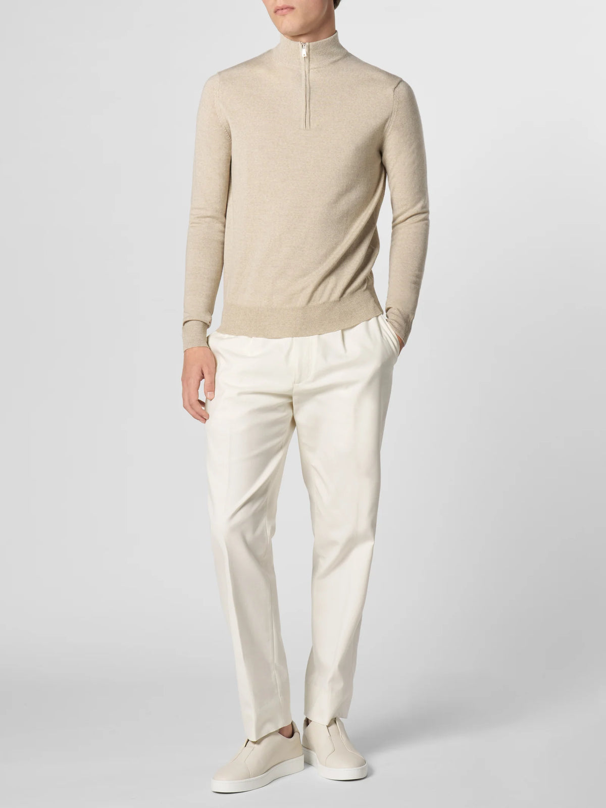 AURÉLIEN - EXTRAFINE MERINO ZIPPER SWEATER