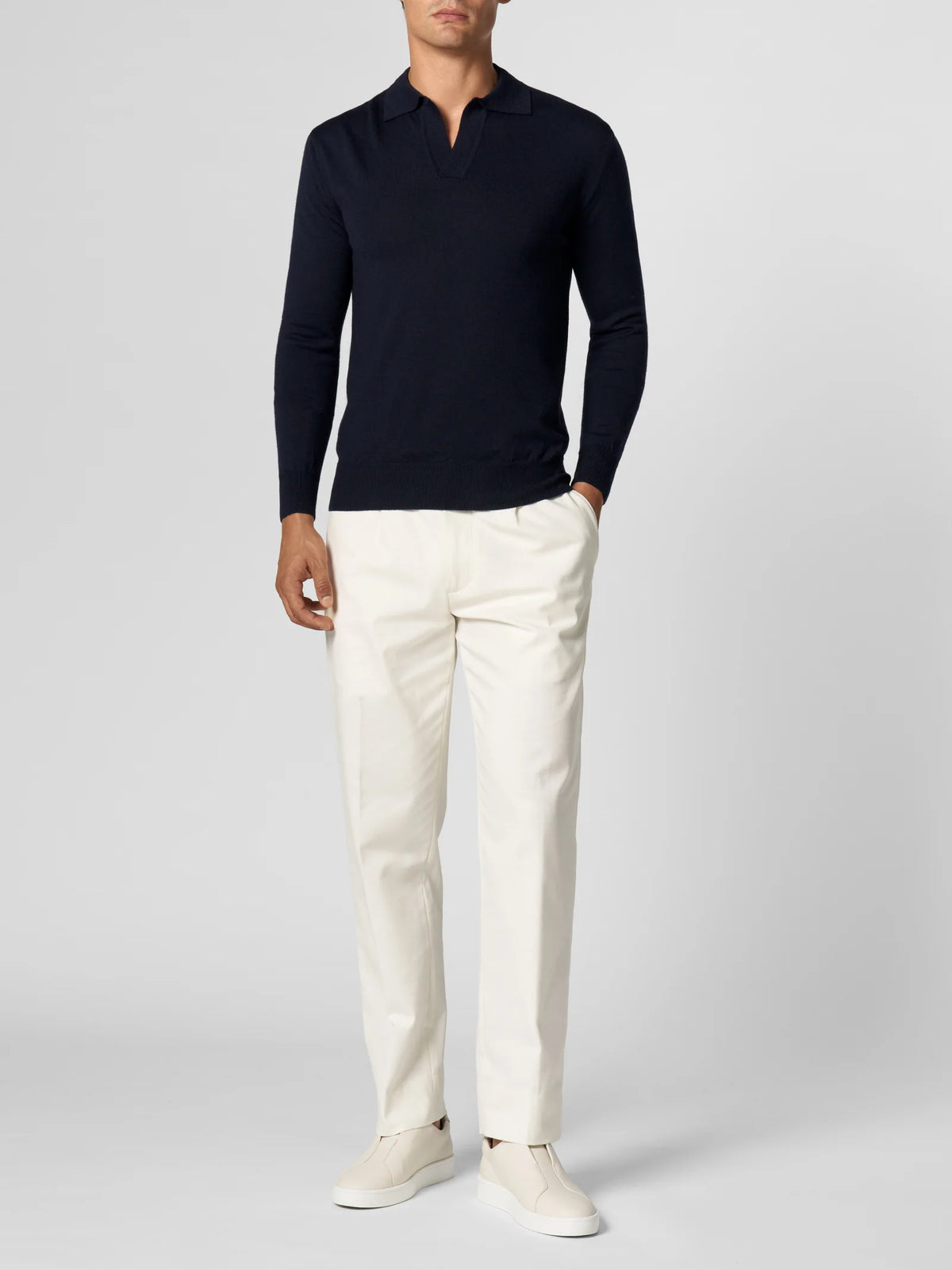 AURÉLIEN - CASHWOOL BUTTONLESS POLO