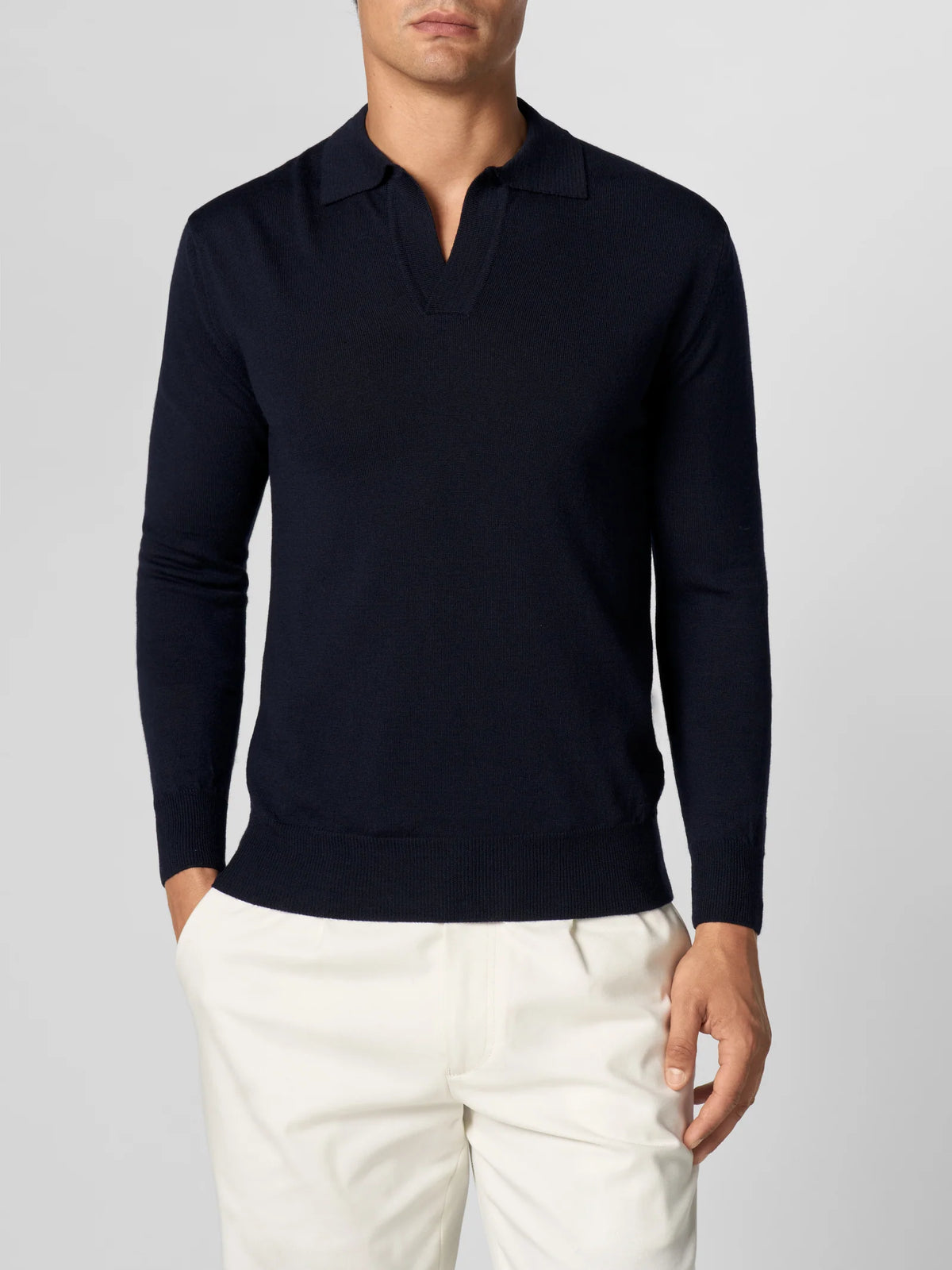 AURÉLIEN - CASHWOOL BUTTONLESS POLO