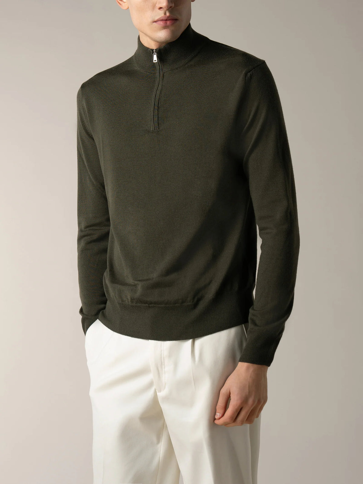 AURÉLIEN - EXTRAFINE MERINO ZIPPER SWEATER