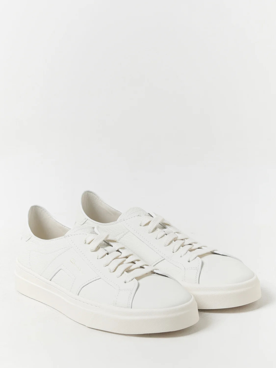 SANTONI LEATHER SNEAKERS