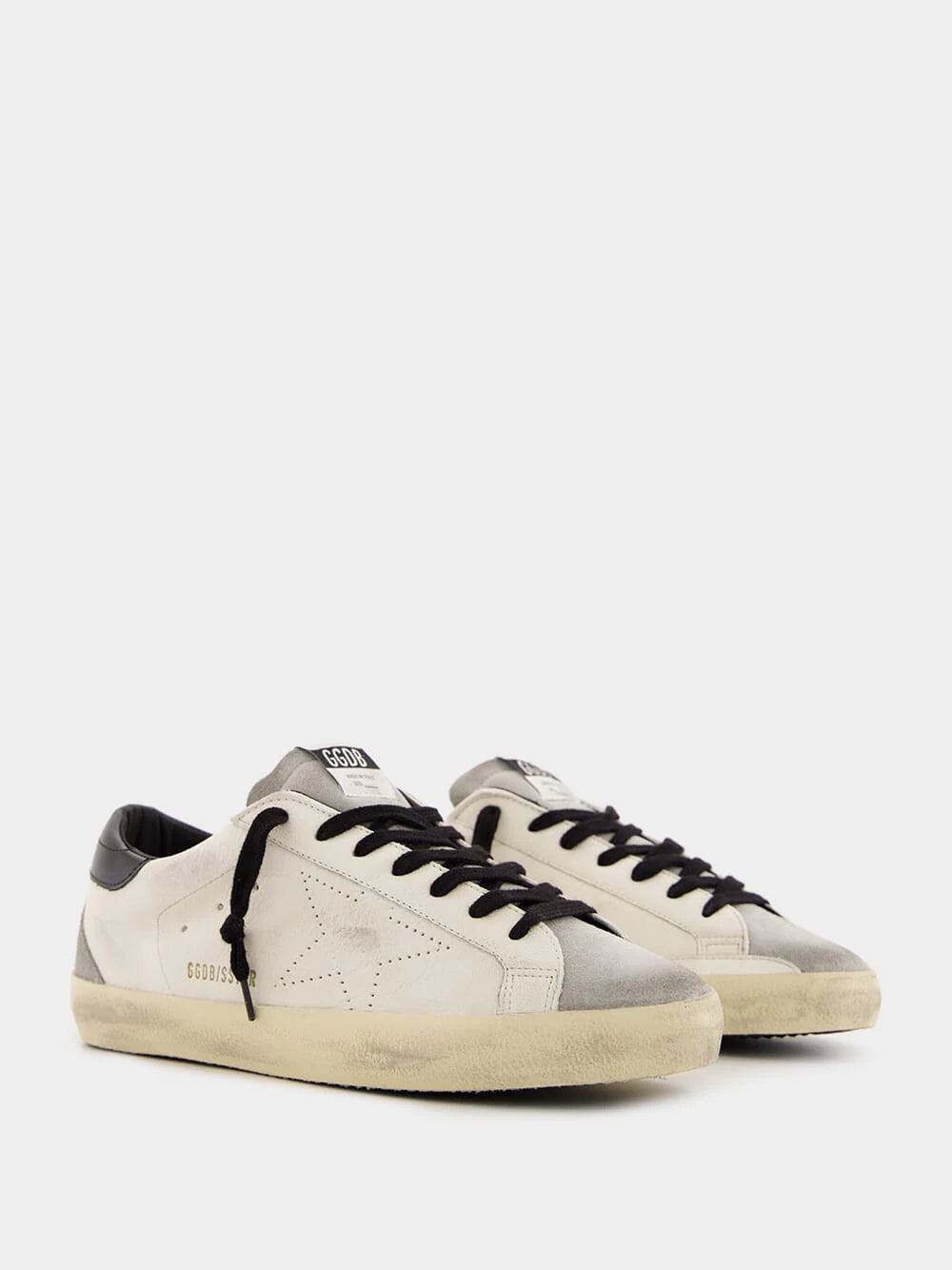 GOLDEN GOOSE - WHITE SUPERSTAR LEATHER SNEAKERS