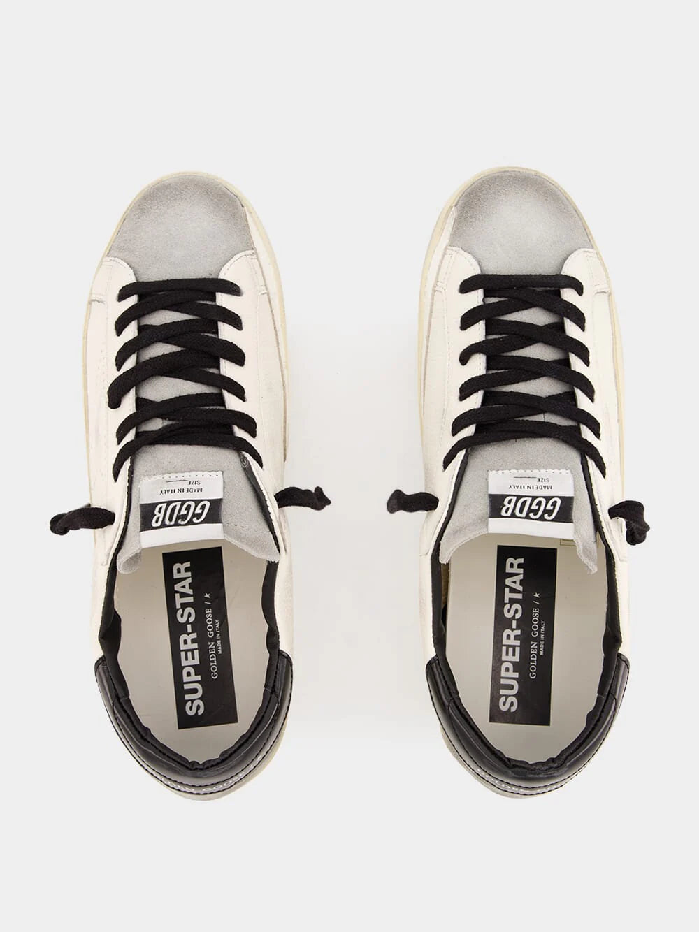 GOLDEN GOOSE - WHITE SUPERSTAR LEATHER SNEAKERS