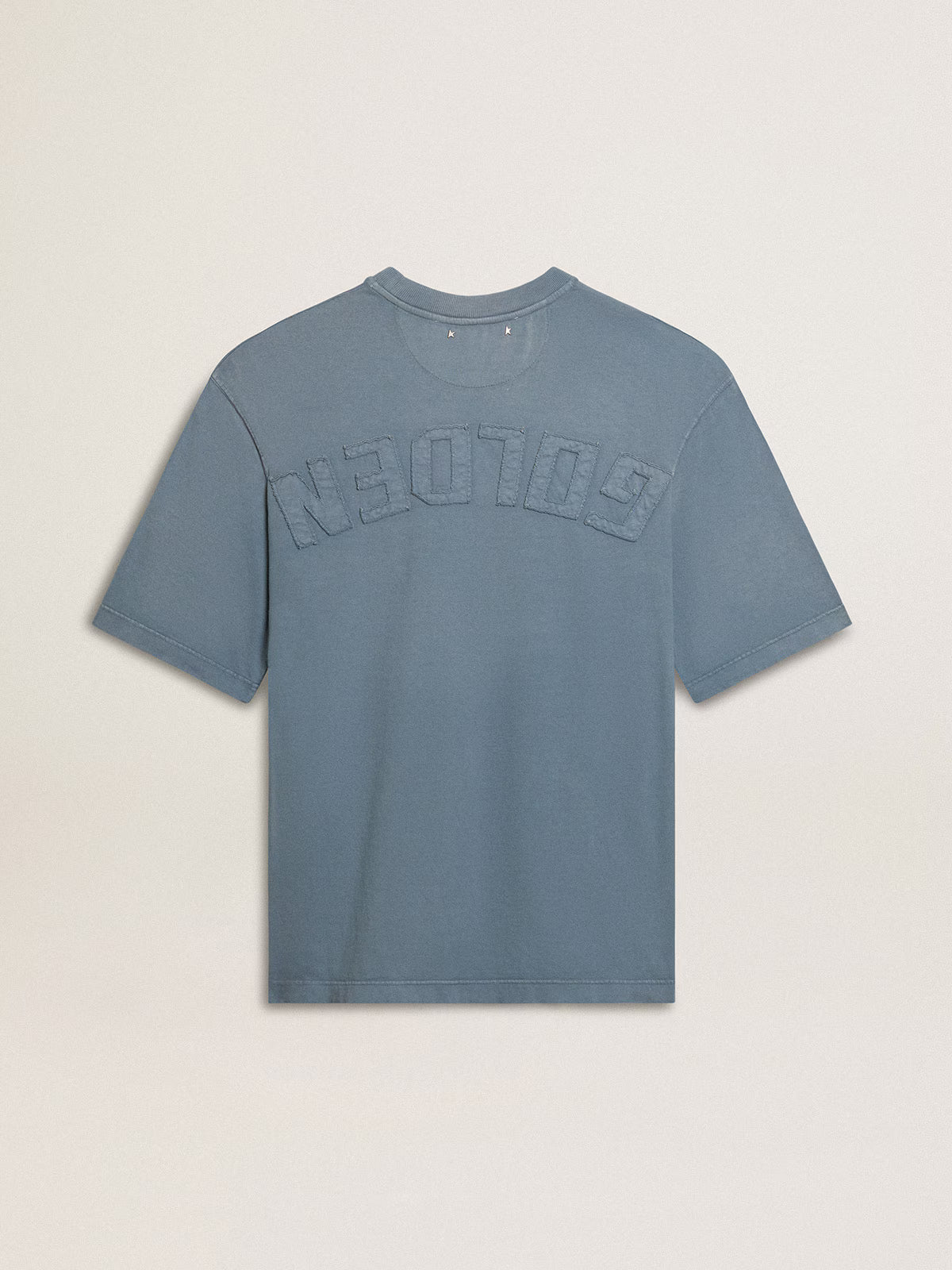 GOLDEN GOOSE - UNISEX KATOENEN T-SHIRT IN BABYBLAUW