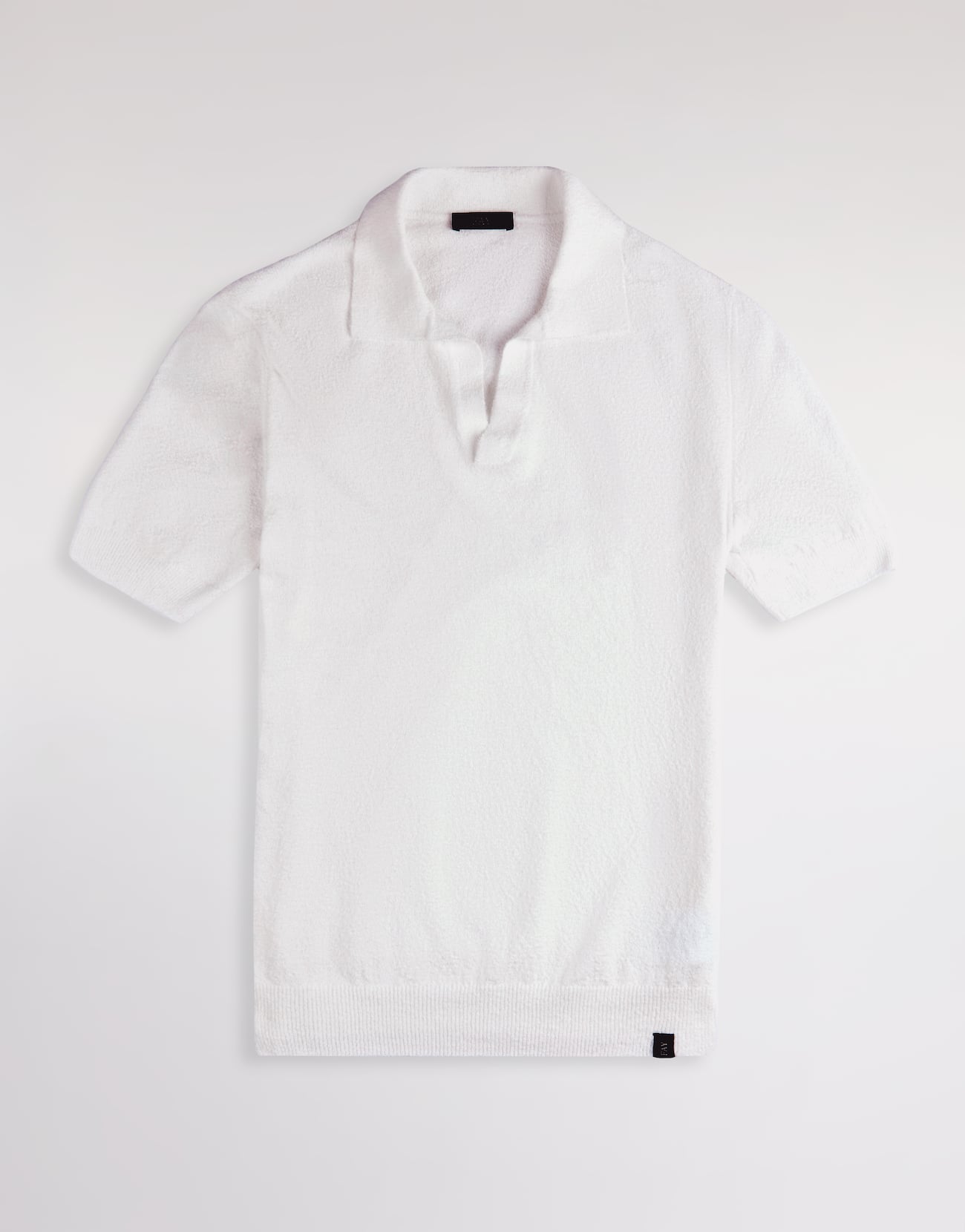 FAY - POLOSHIRT VAN KATOENEN TRICOT MET BADSTOF EFFECT