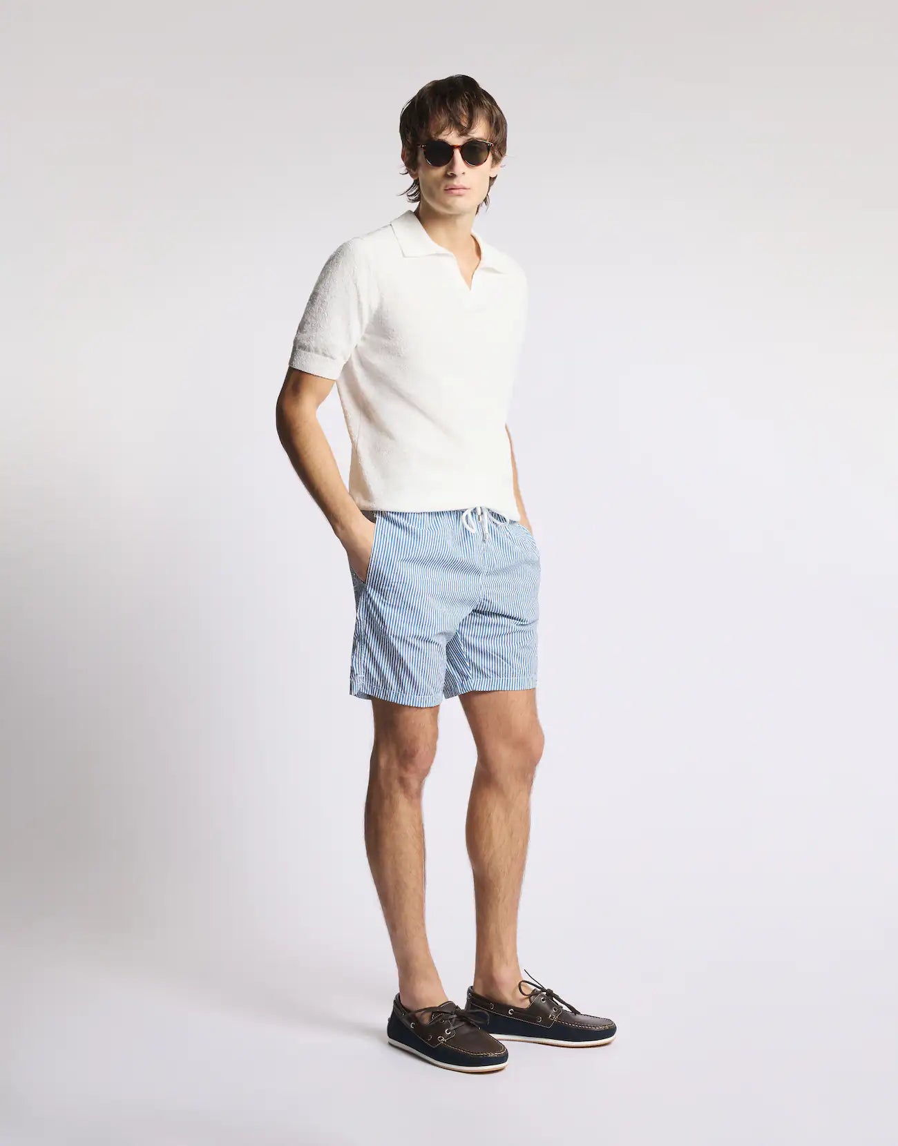 FAY - POLOSHIRT VAN KATOENEN TRICOT MET BADSTOF EFFECT
