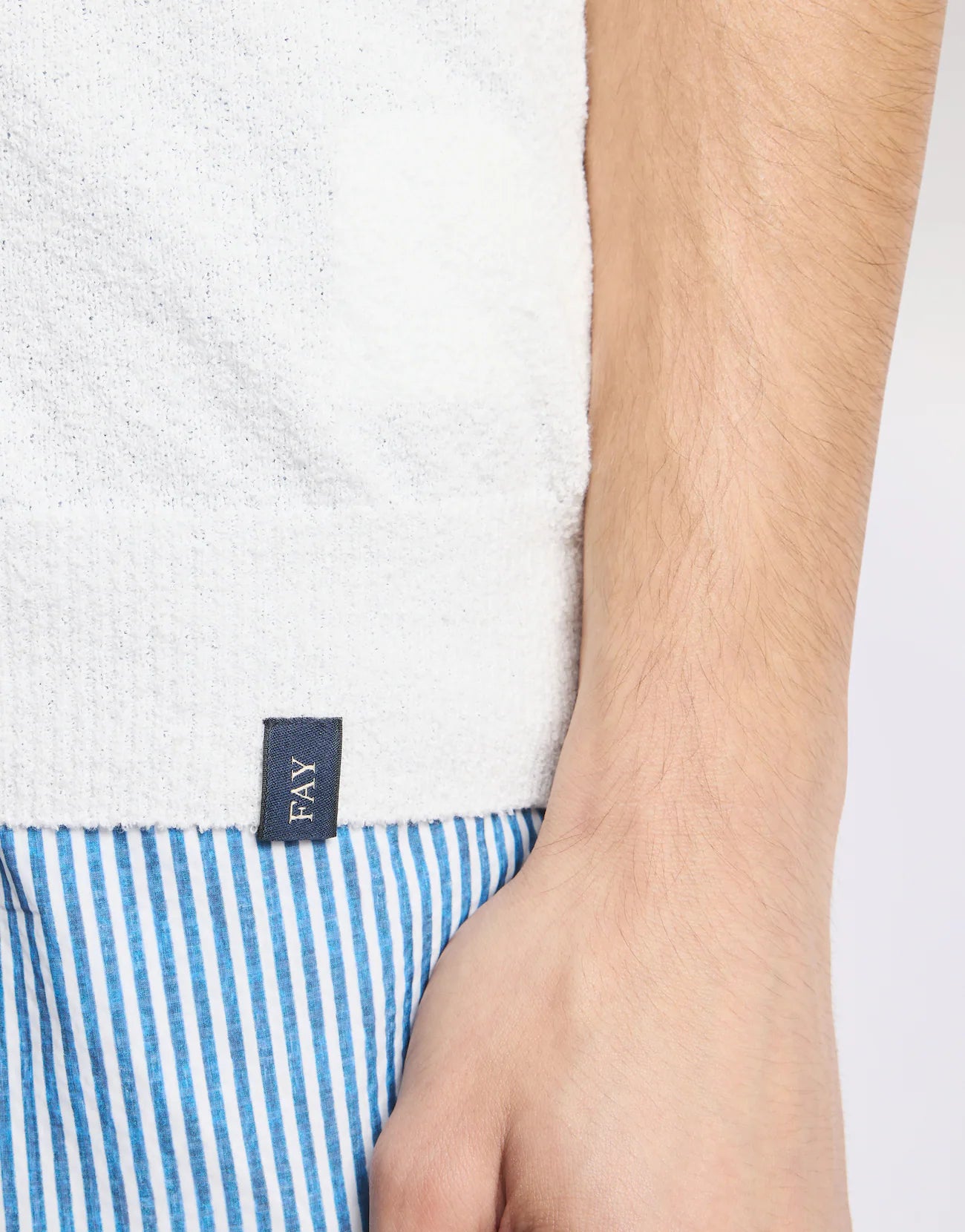 FAY - POLOSHIRT VAN KATOENEN TRICOT MET BADSTOF EFFECT