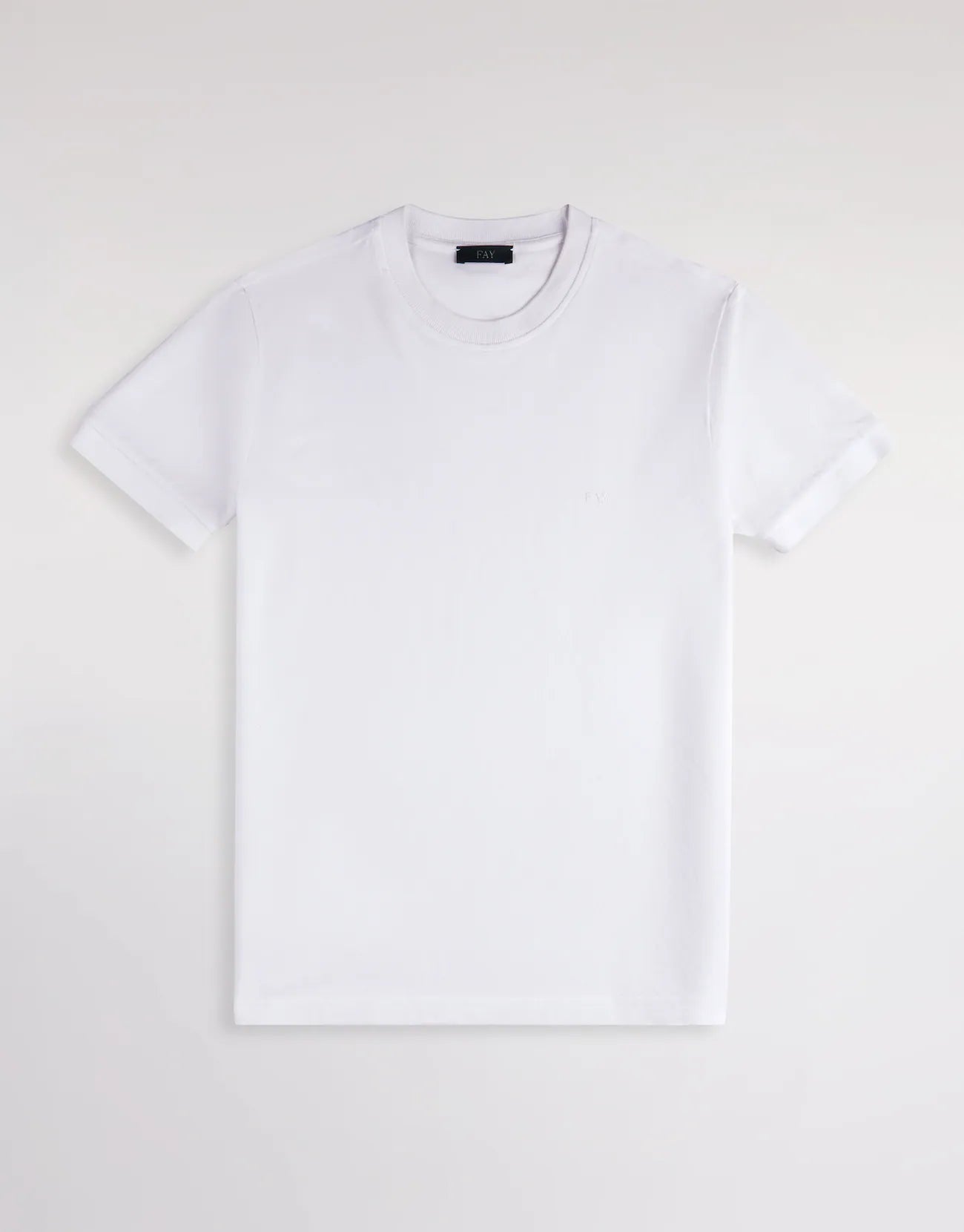 FAY - COMFORT FIT T-SHIRT VAN PIQUÉ KATOEN