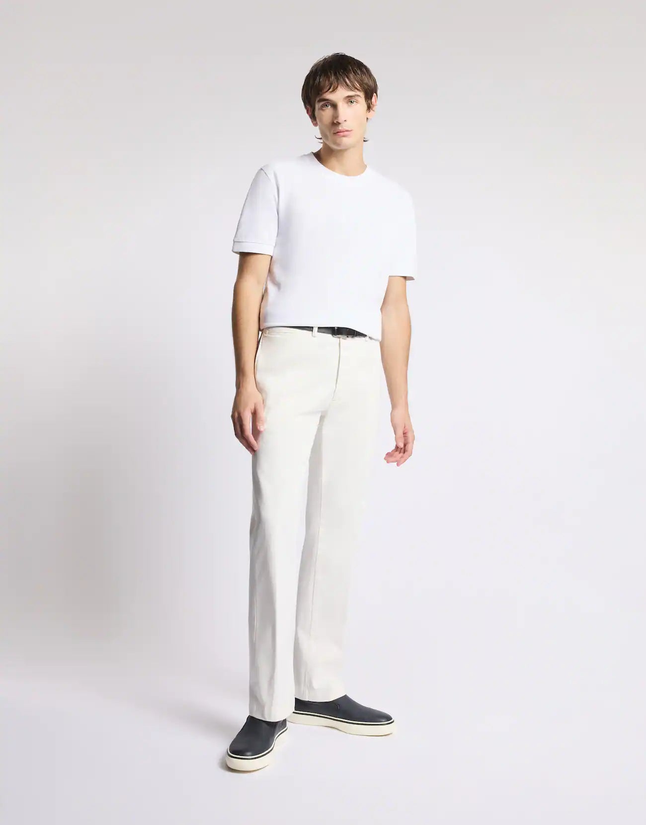FAY - COMFORT FIT T-SHIRT VAN PIQUÉ KATOEN