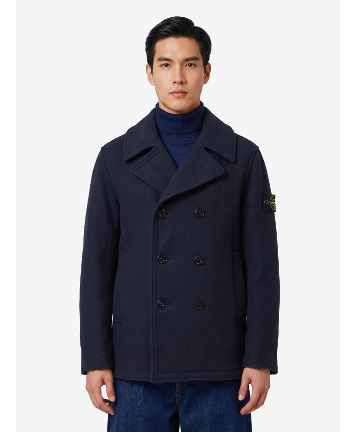 STONE ISLAND - SHORT HEAVY MELTON COAT