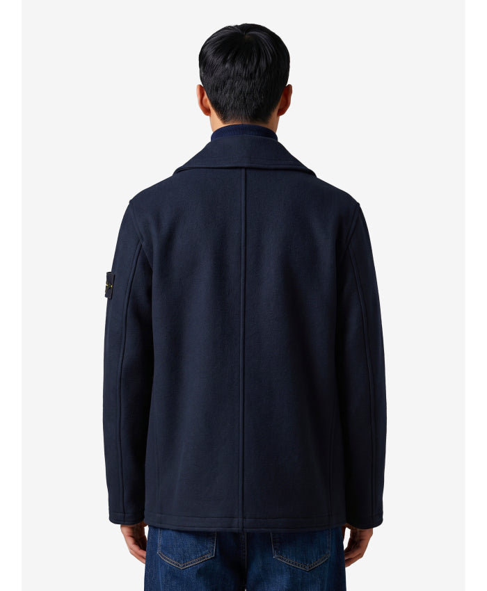 STONE ISLAND - SHORT HEAVY MELTON COAT