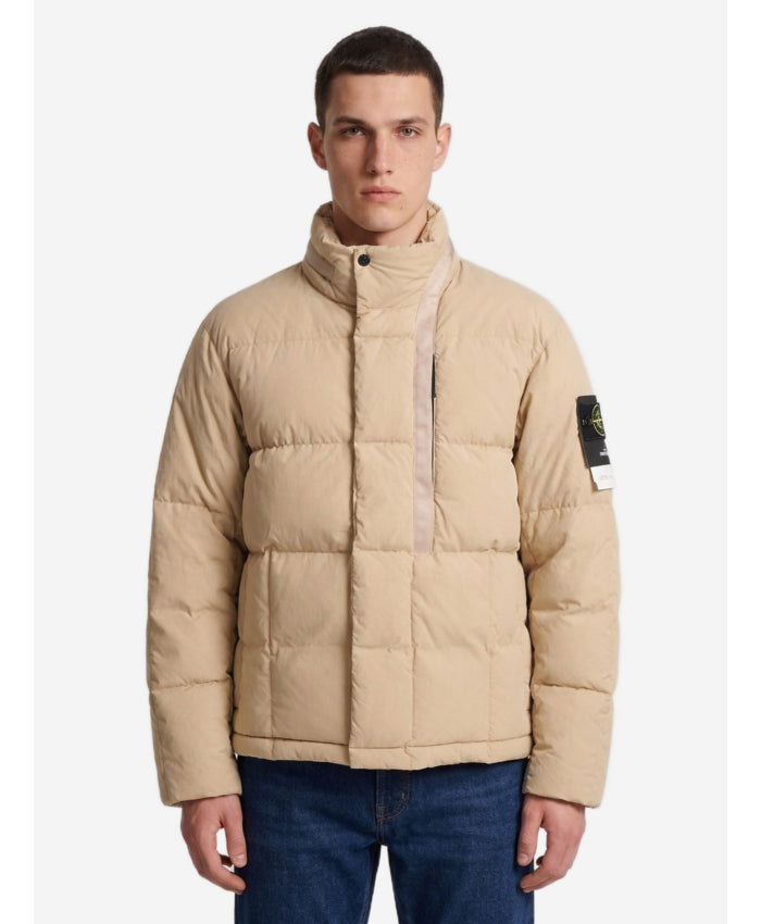 STONE ISLAND - COTTON AND NYLON CANVAS DOWN JACKET