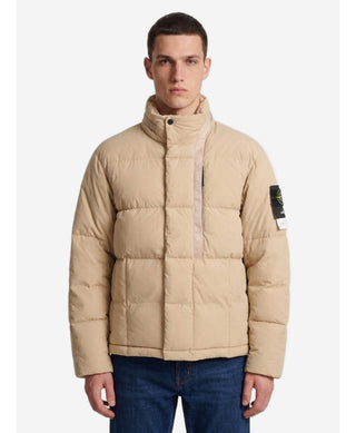 STONE ISLAND - COTTON AND NYLON CANVAS DOWN JACKET