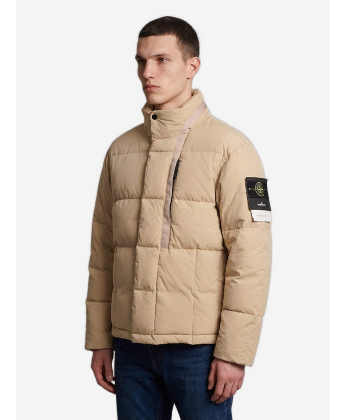 STONE ISLAND - COTTON AND NYLON CANVAS DOWN JACKET