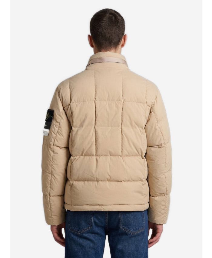 STONE ISLAND - COTTON AND NYLON CANVAS DOWN JACKET