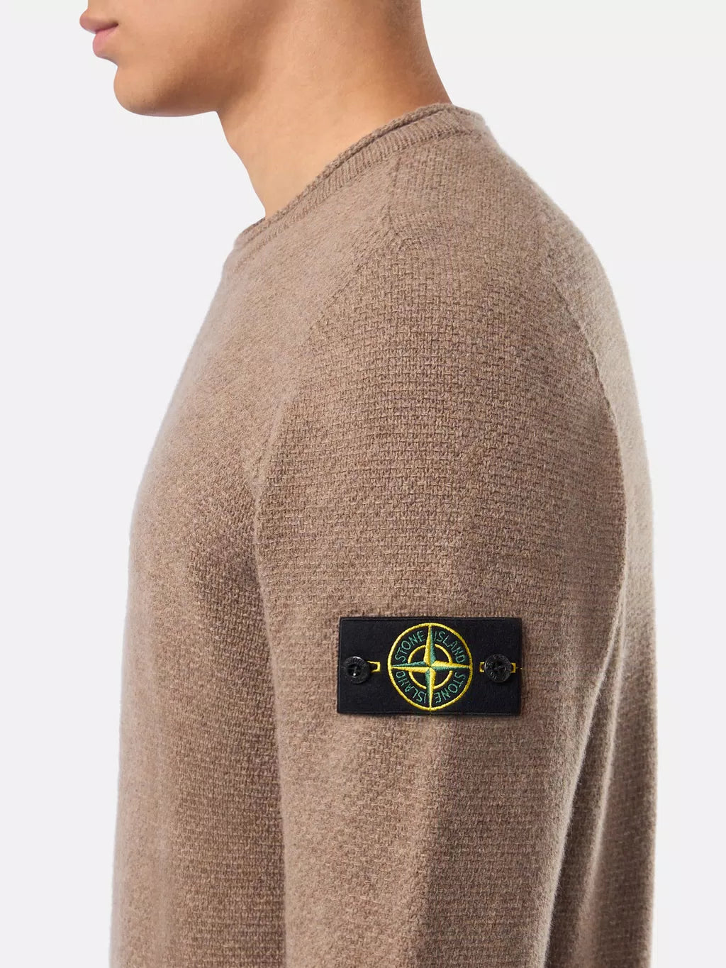 Stone Island - LAMBSWOOL Ronde hals trui met geribde details