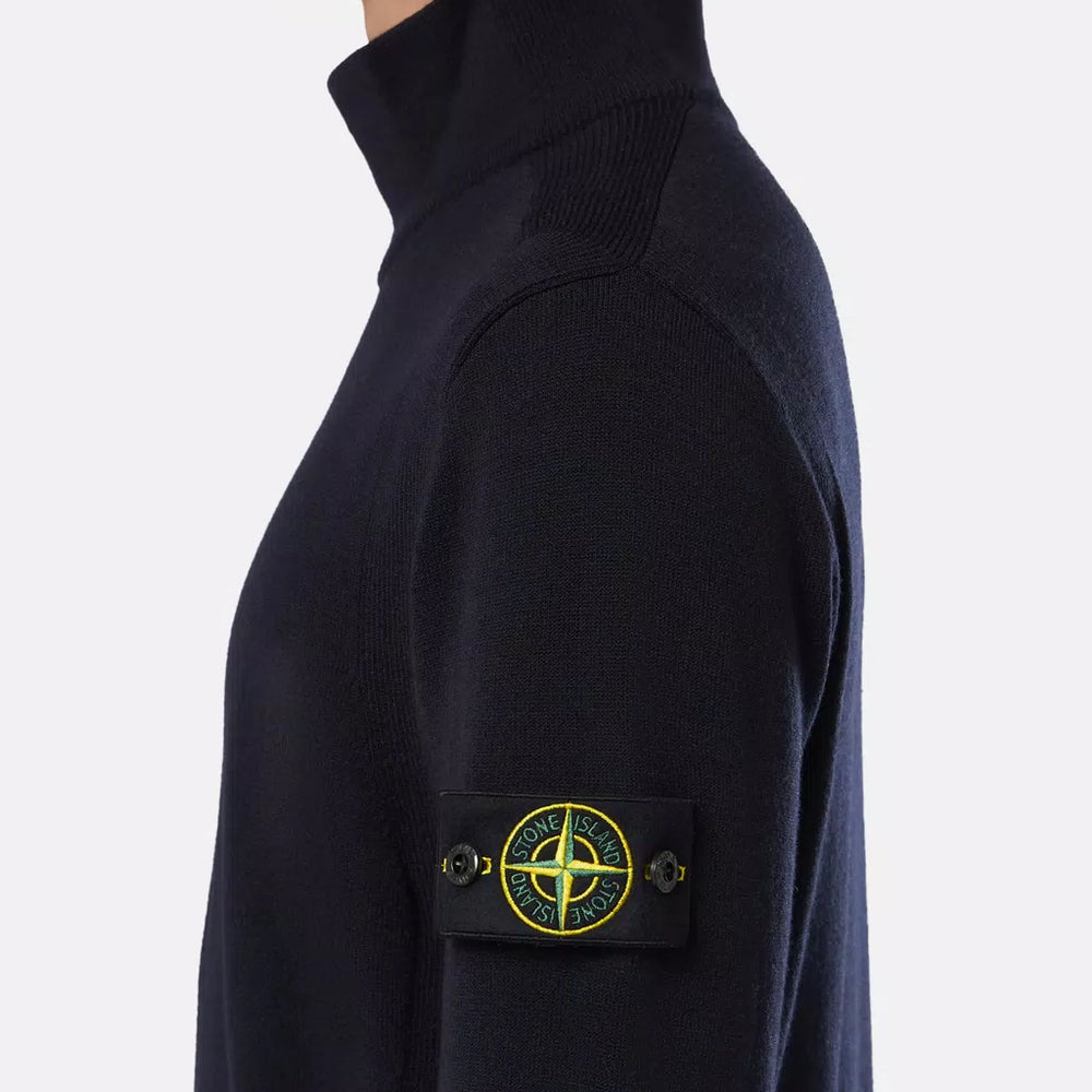 STONE ISLAND - Mock neck trui gebreid in RWS-gecertificeerde stretchwol