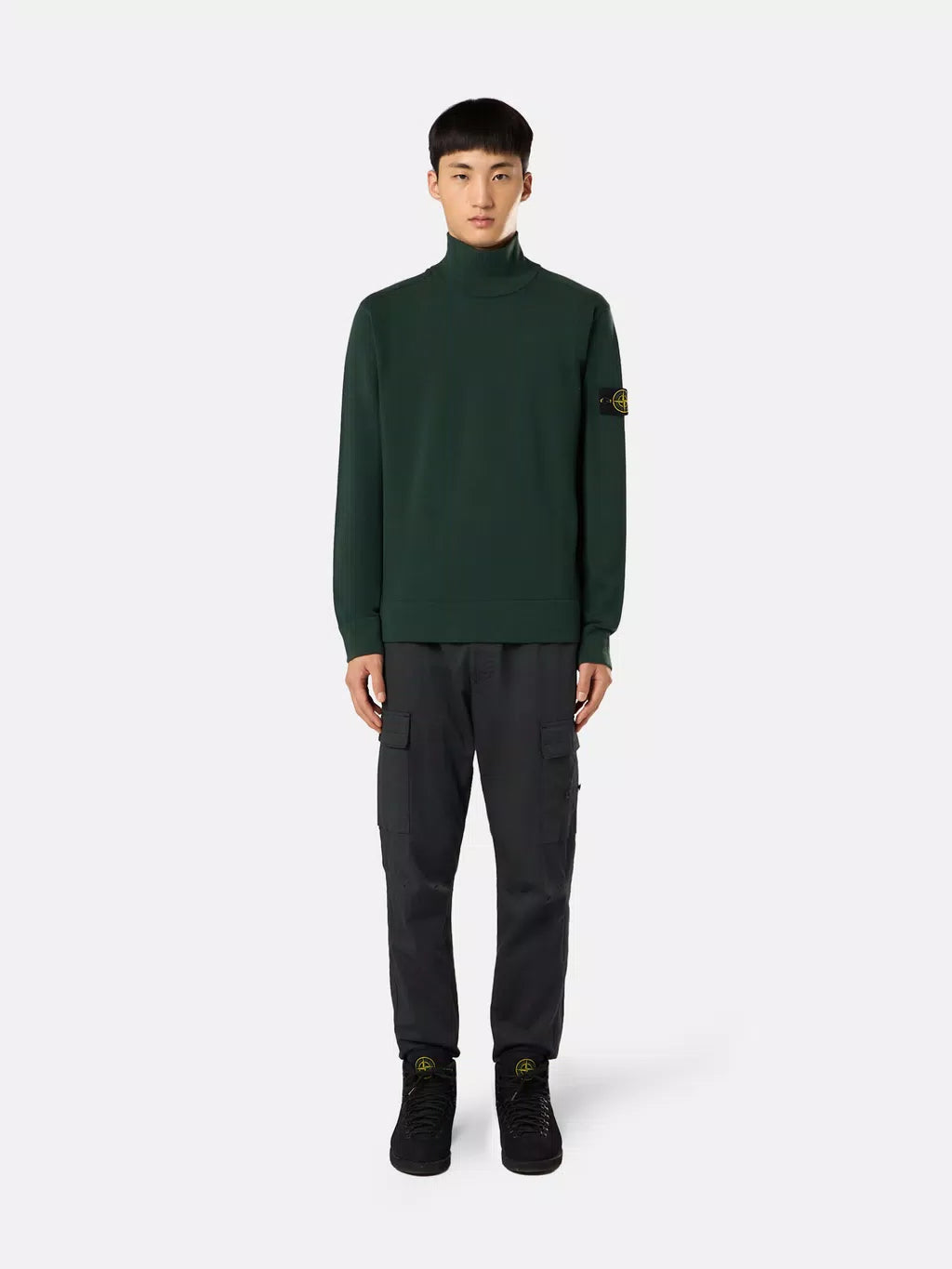 STONE ISLAND - Mock neck trui met geribde details