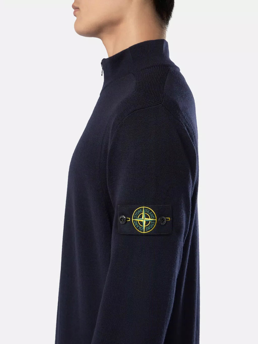 STONE ISLAND - Half zip trui met geribde details
