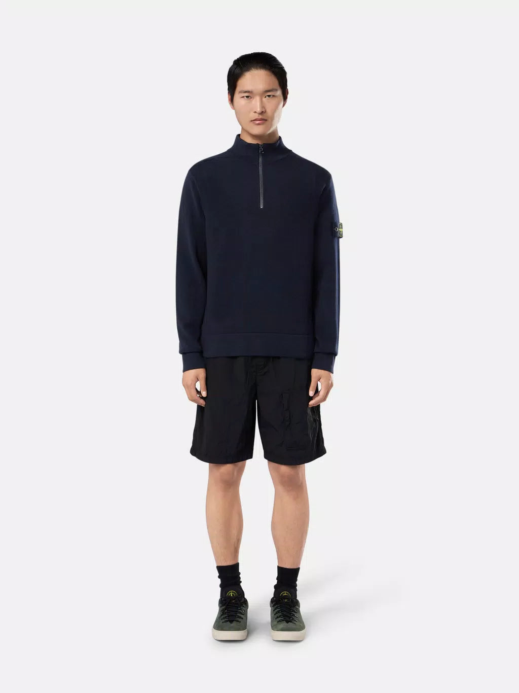 STONE ISLAND - Half zip trui met geribde details