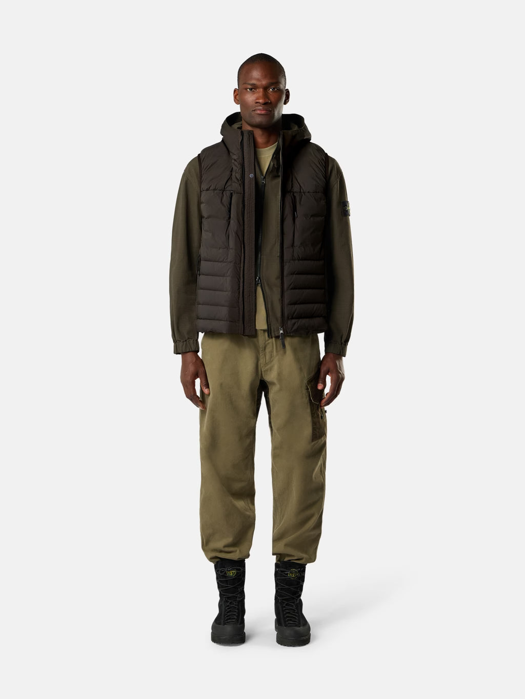 STONE ISLAND - DOWN VEST WITH ANTI-DROP FINISH