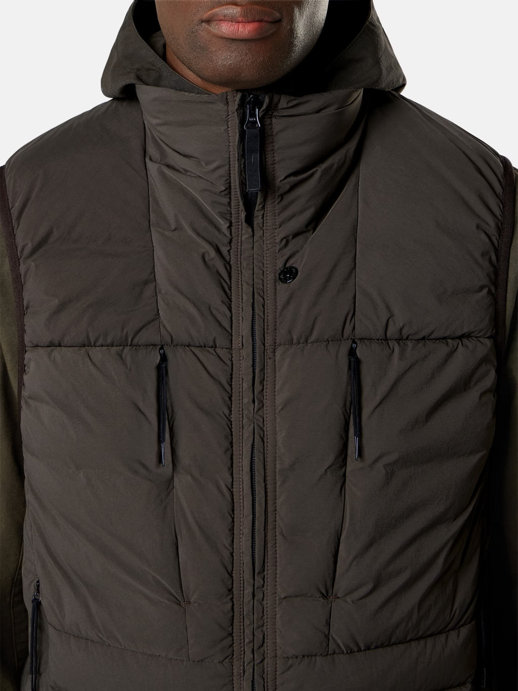 STONE ISLAND - DOWN VEST WITH ANTI-DROP FINISH