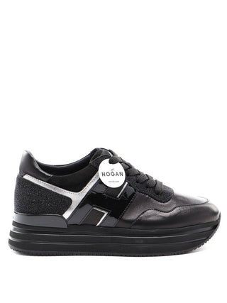 HOGAN - H483 LEATHER & GLITTER SNEAKERS