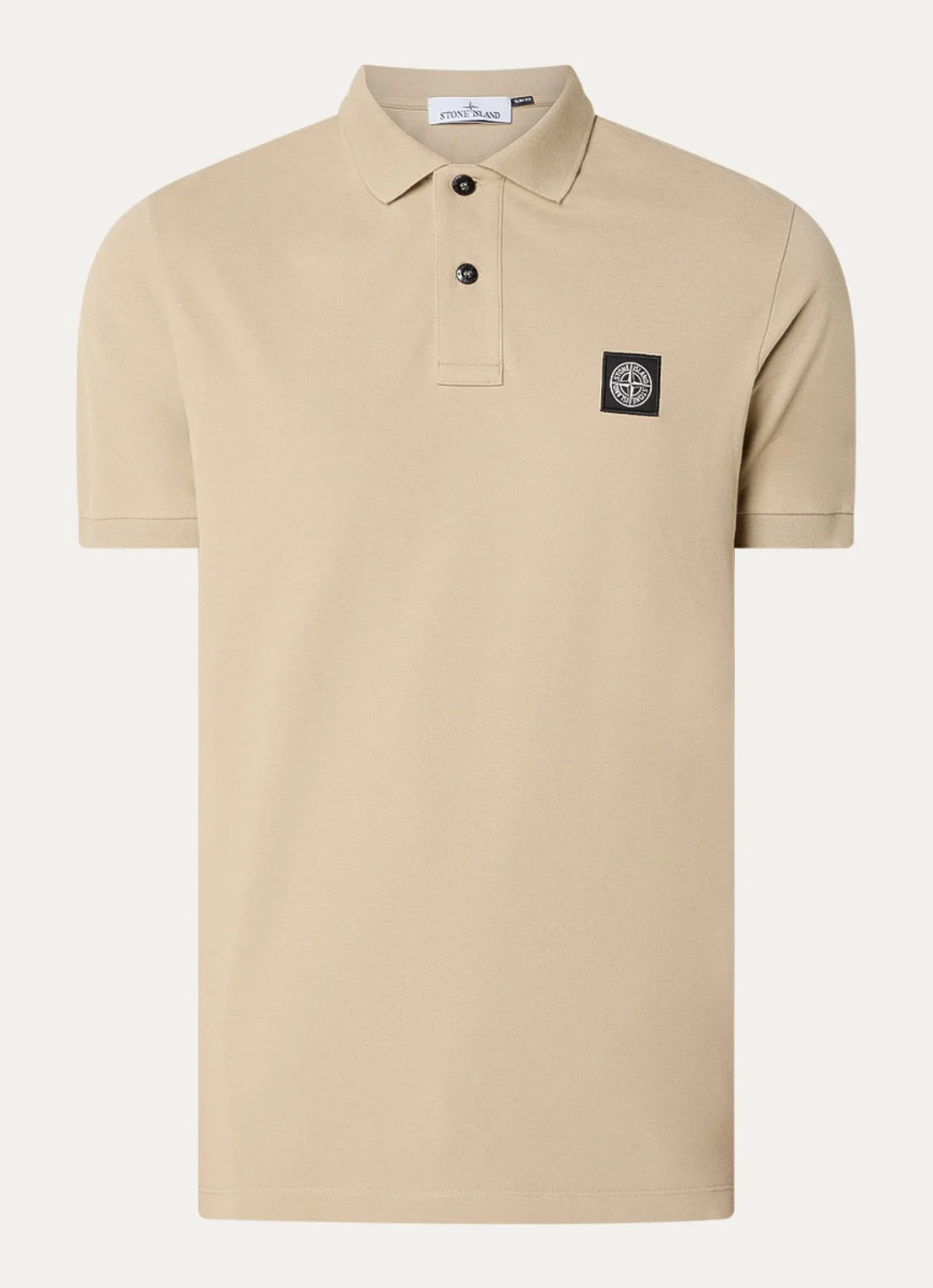 STONE ISLAND - Slim-fit poloshirt van piqué katoen met logopatch