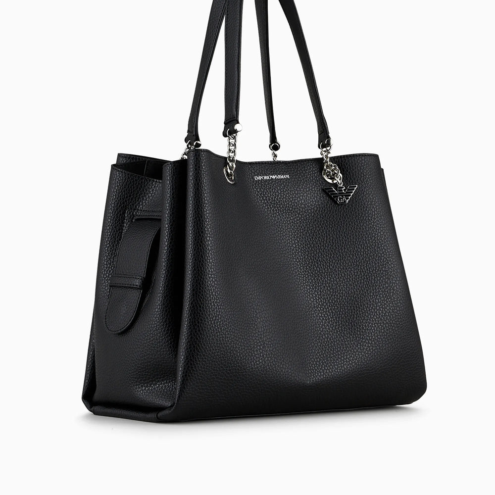 Palmellato leren shopper tas met adelaar bedel