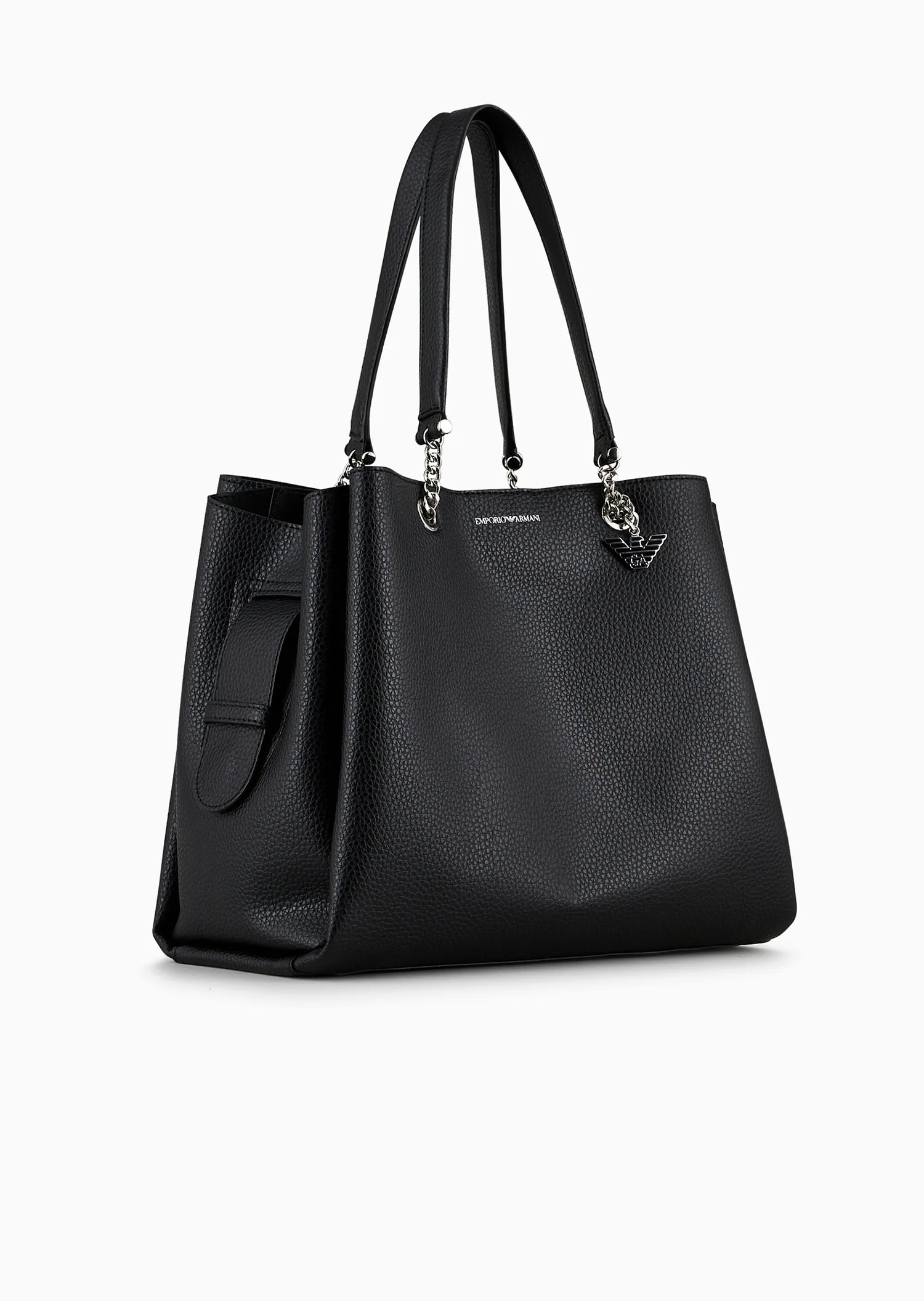 Palmellato leren shopper tas met adelaar bedel
