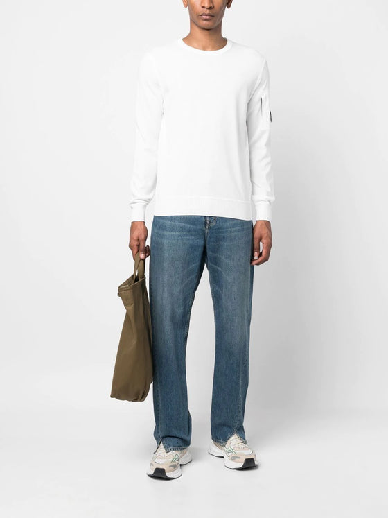 CP COMPANY - Crepe Crew Neck Knit - Wit