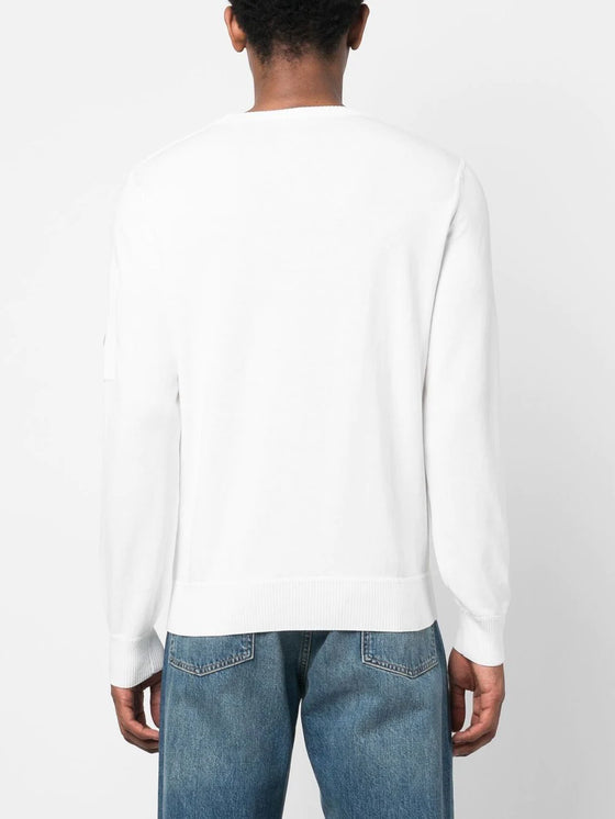 CP COMPANY - Crepe Crew Neck Knit - Wit