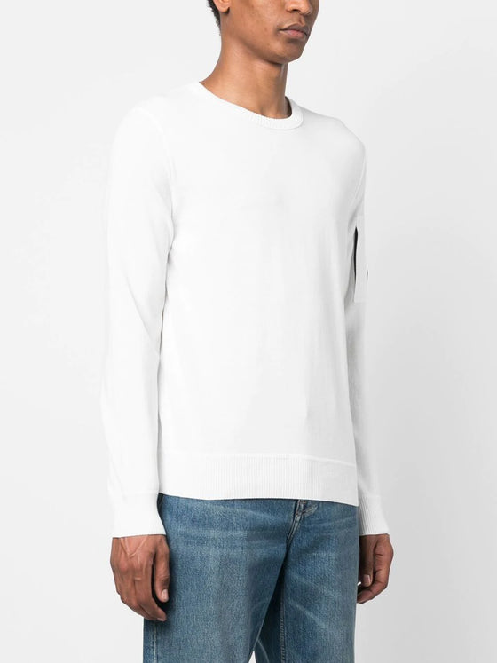 CP COMPANY - Crepe Crew Neck Knit - Wit