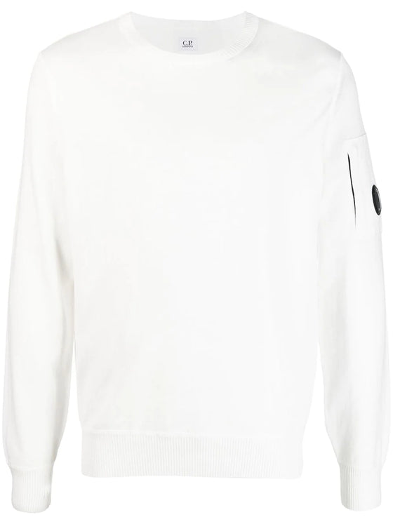 CP COMPANY - Crepe Crew Neck Knit - Wit